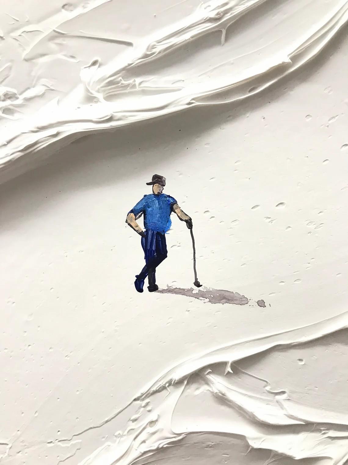 Golf Sport par Couteau à palette detail1 art mural minimalisme Peintures à l'huile